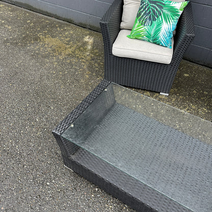 Wicker 2 Patio Chairs + Coffee Table