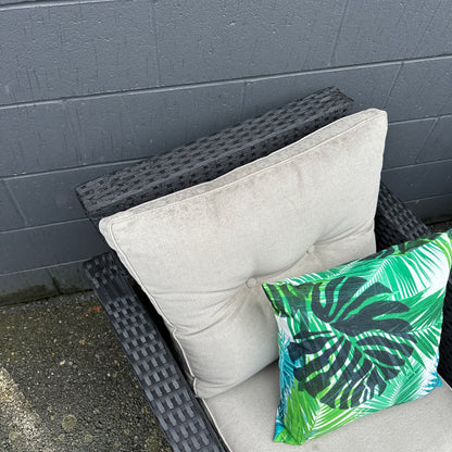 Wicker 2 Patio Chairs + Coffee Table