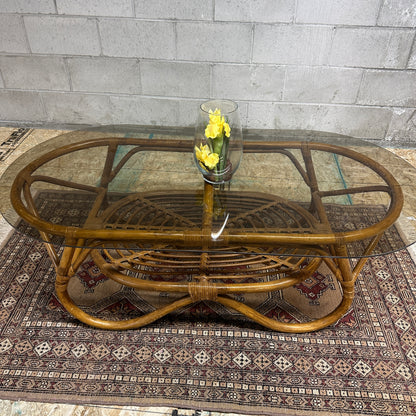 Vintage Bamboo Coffee Table