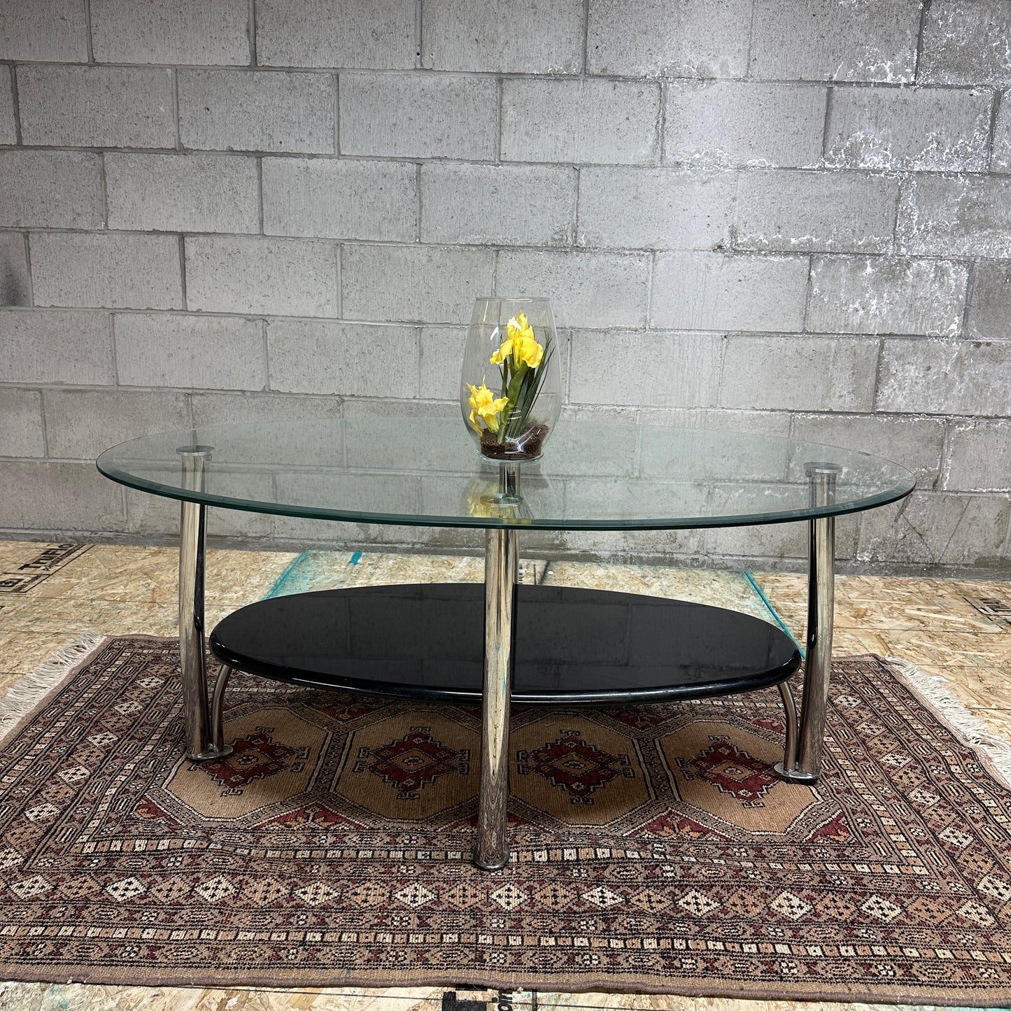 Glass Coffee Table in Chrome
