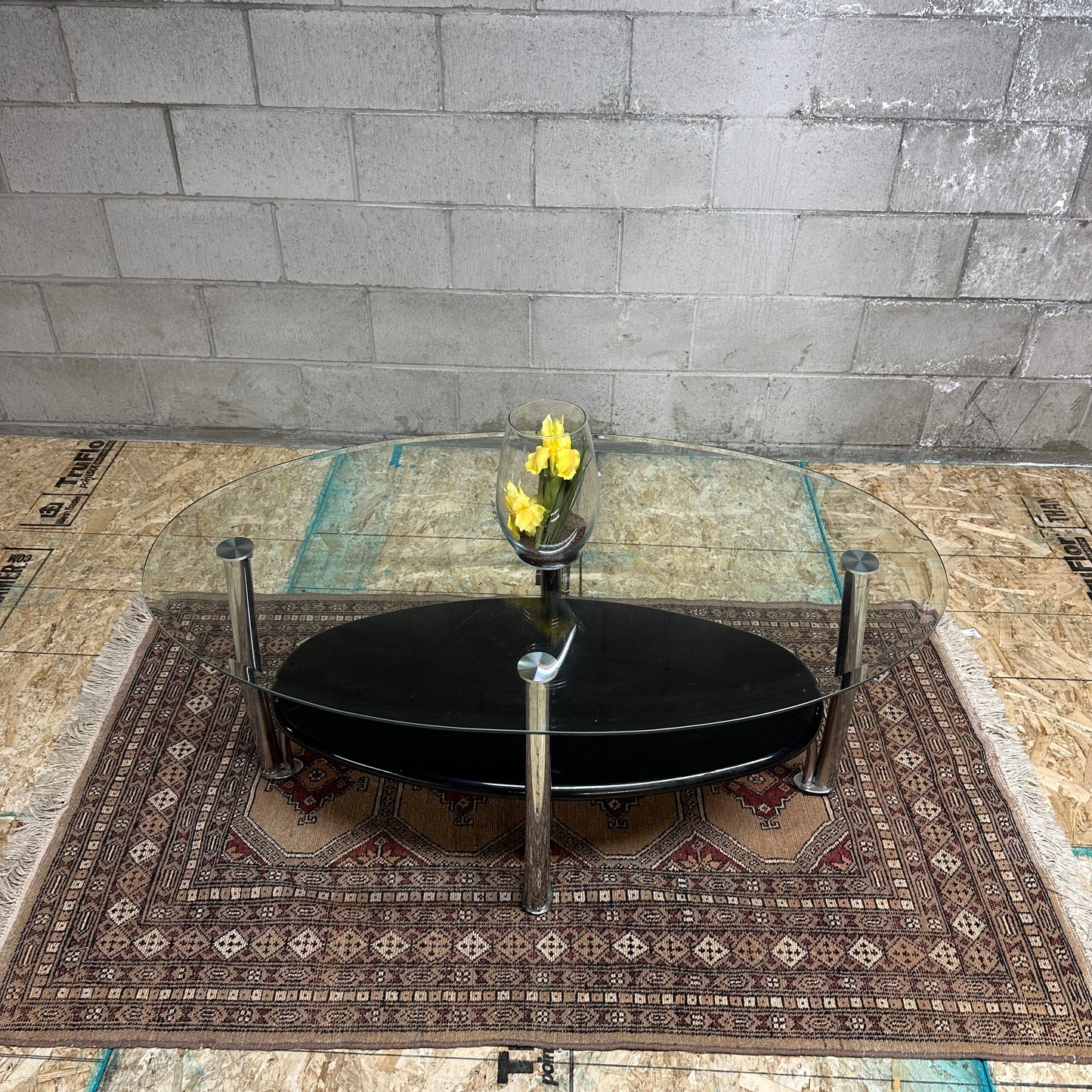Glass Coffee Table in Chrome