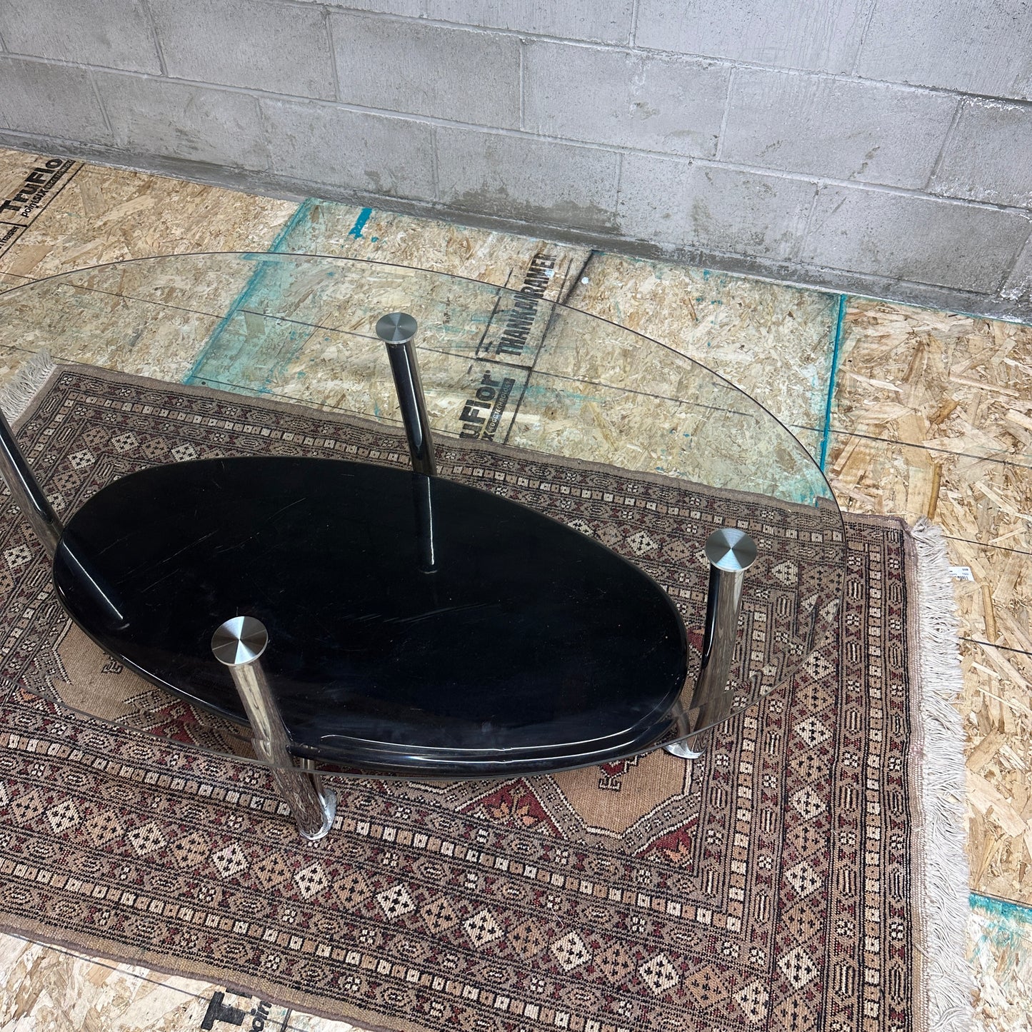 Glass Coffee Table in Chrome