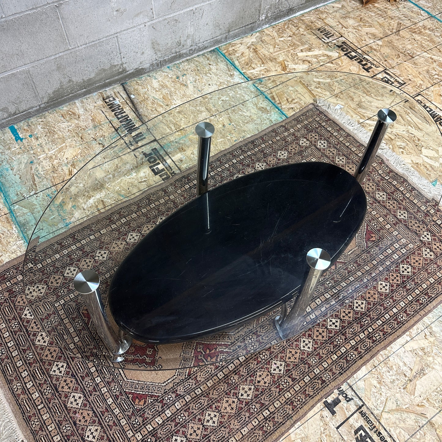 Glass Coffee Table in Chrome