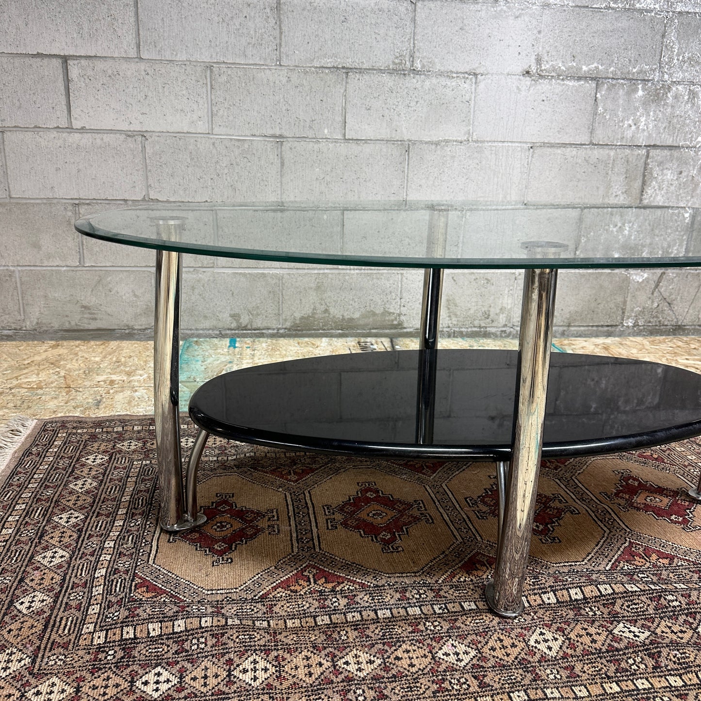 Glass Coffee Table in Chrome