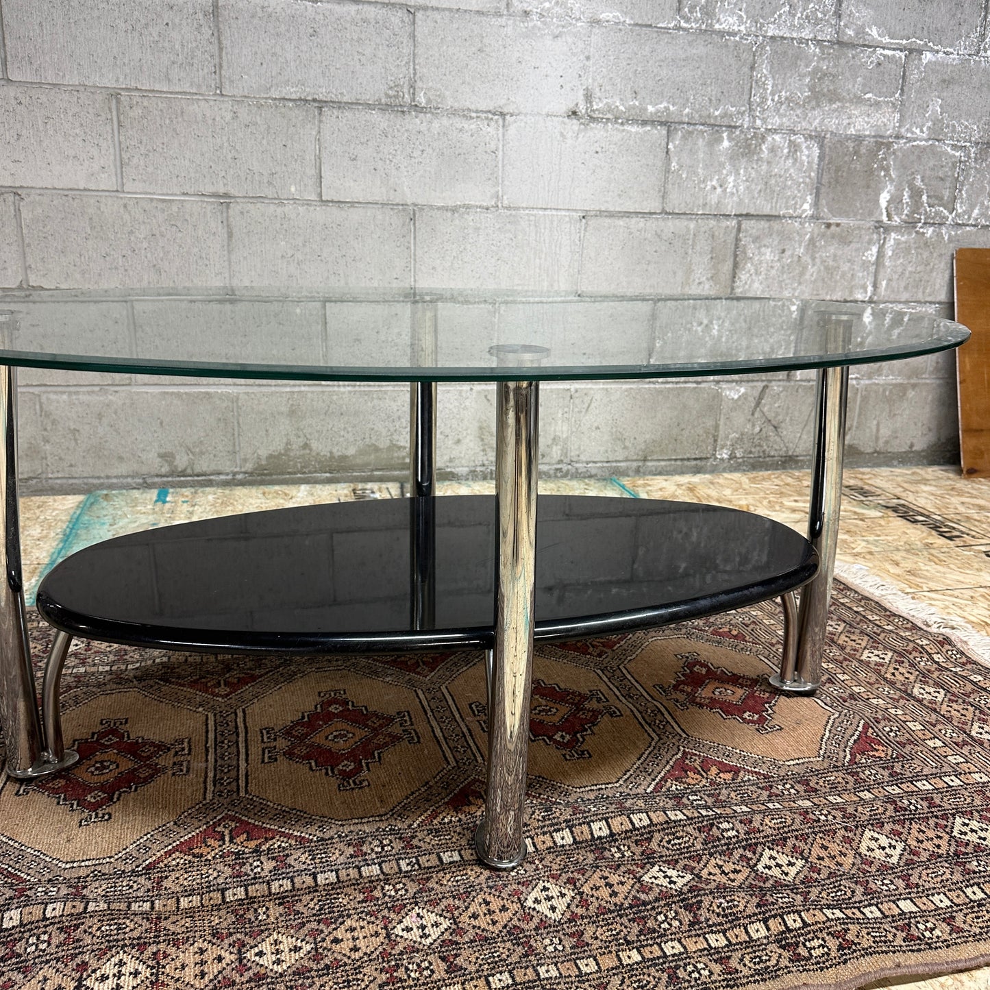 Glass Coffee Table in Chrome