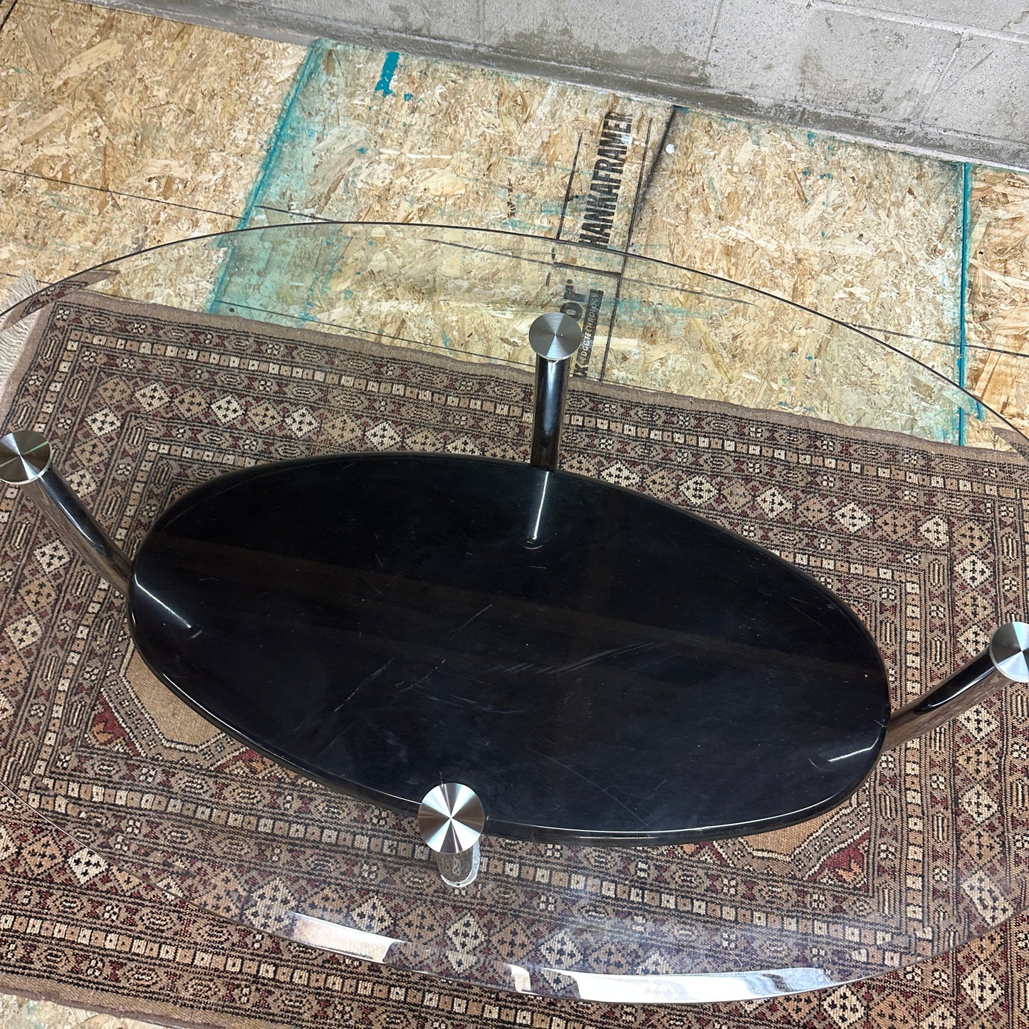 Glass Coffee Table in Chrome