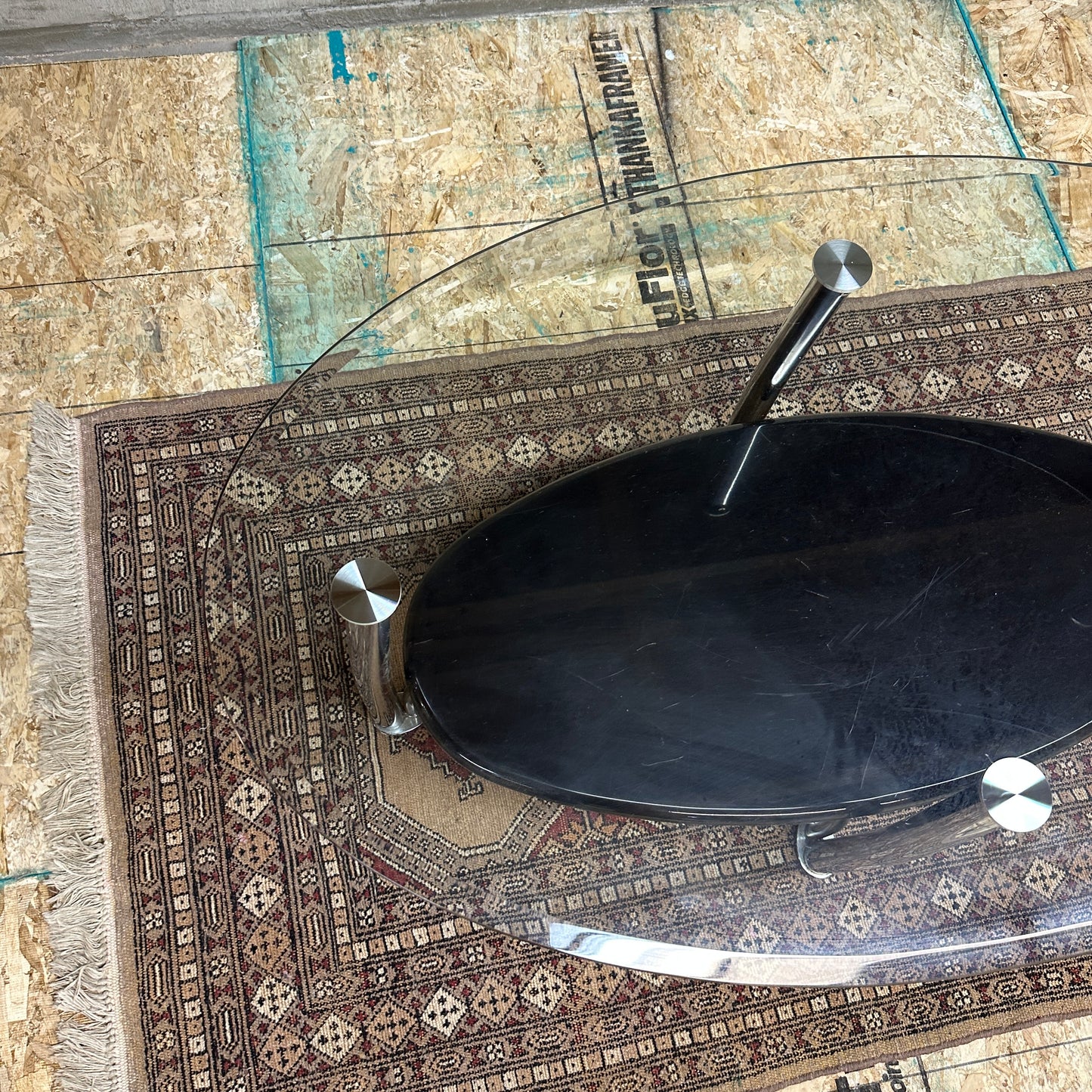 Glass Coffee Table in Chrome