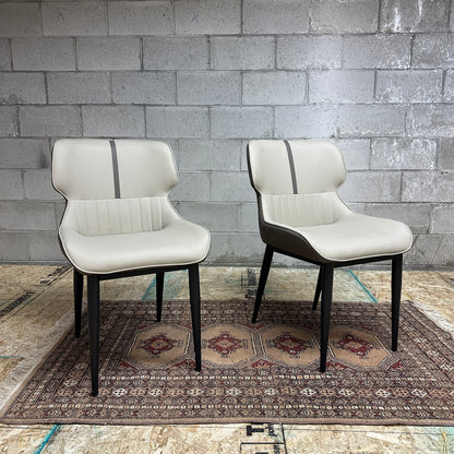 Modern Faux Leather Dining Chairs (x2)
