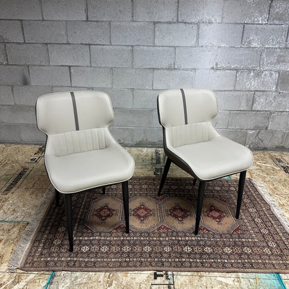 Modern Faux Leather Dining Chairs (x2)