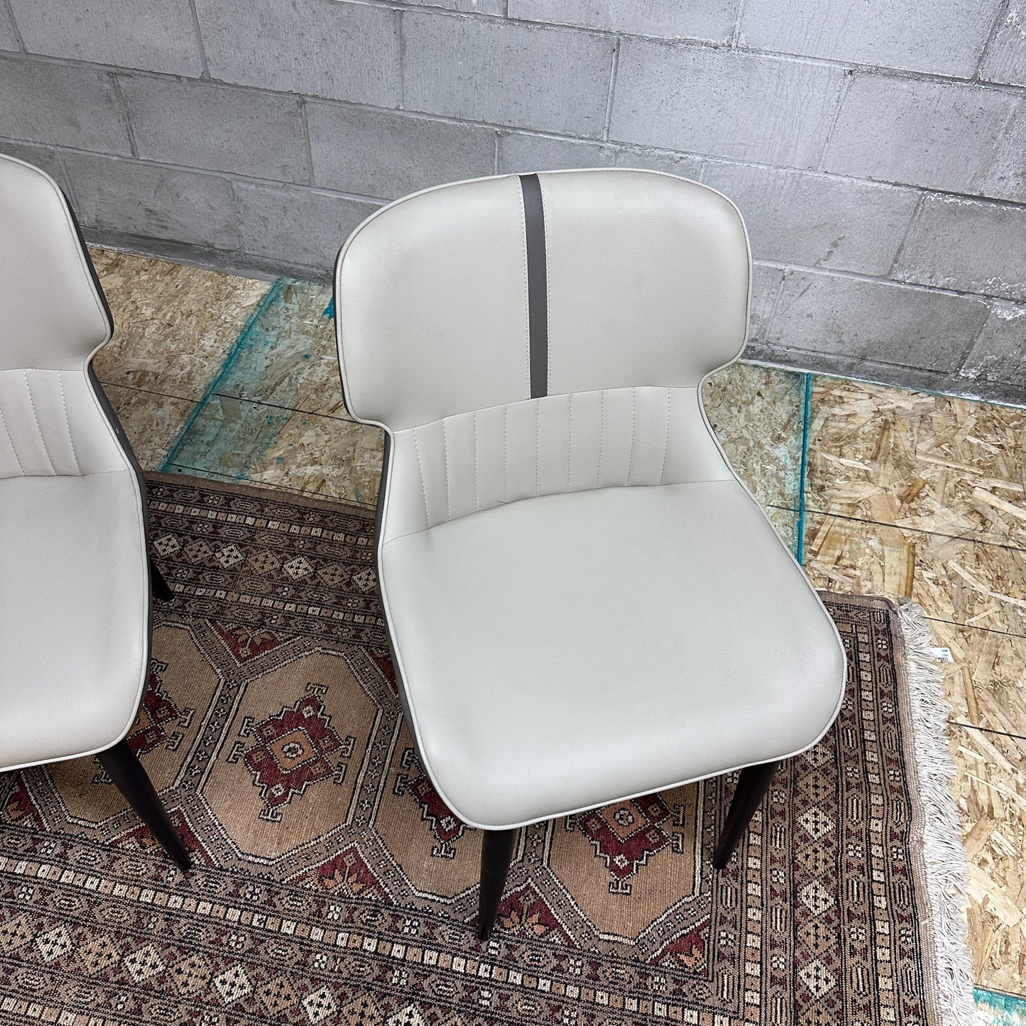 Modern Faux Leather Dining Chairs (x2)