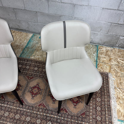 Modern Faux Leather Dining Chairs (x2)