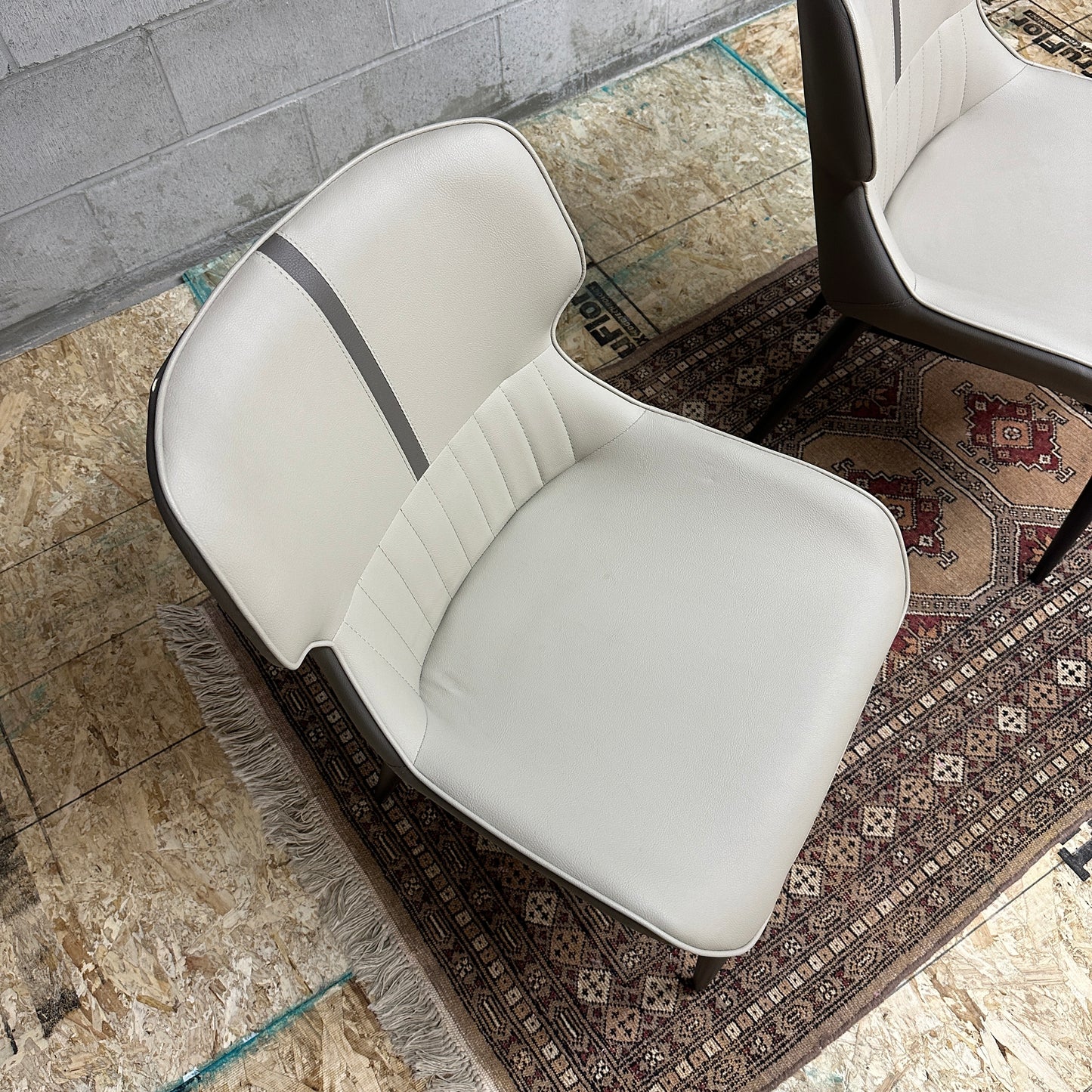 Modern Faux Leather Dining Chairs (x2)