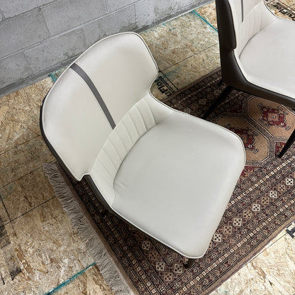 Modern Faux Leather Dining Chairs (x2)
