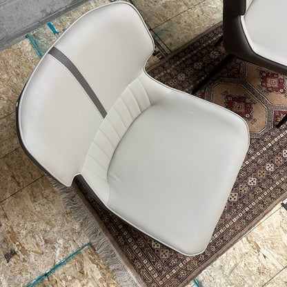 Modern Faux Leather Dining Chairs (x2)