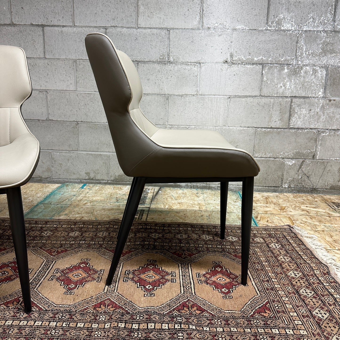 Modern Faux Leather Dining Chairs (x2)