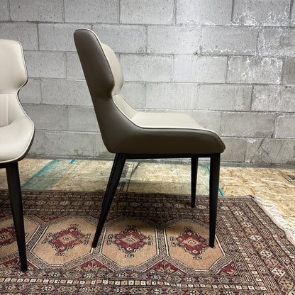 Modern Faux Leather Dining Chairs (x2)