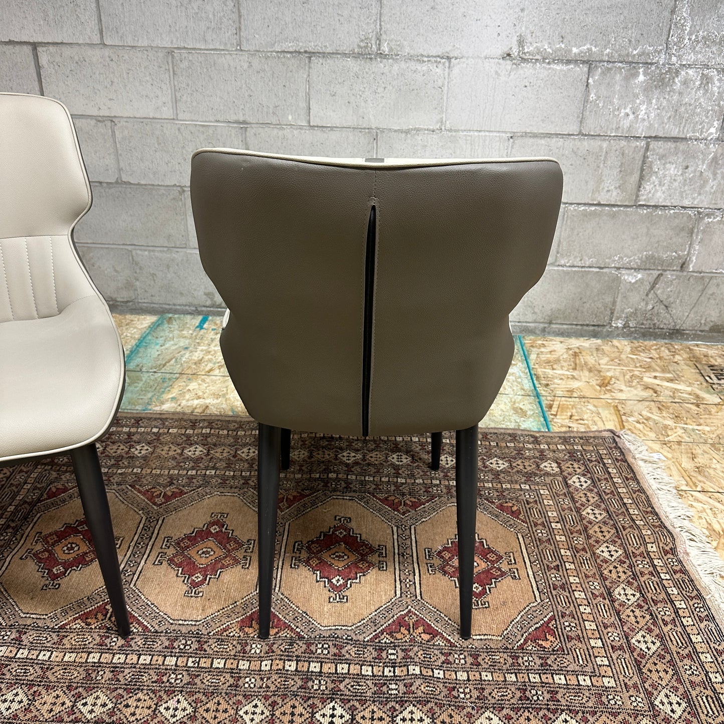 Modern Faux Leather Dining Chairs (x2)