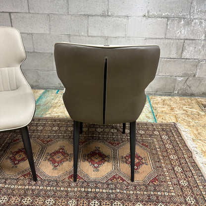 Modern Faux Leather Dining Chairs (x2)