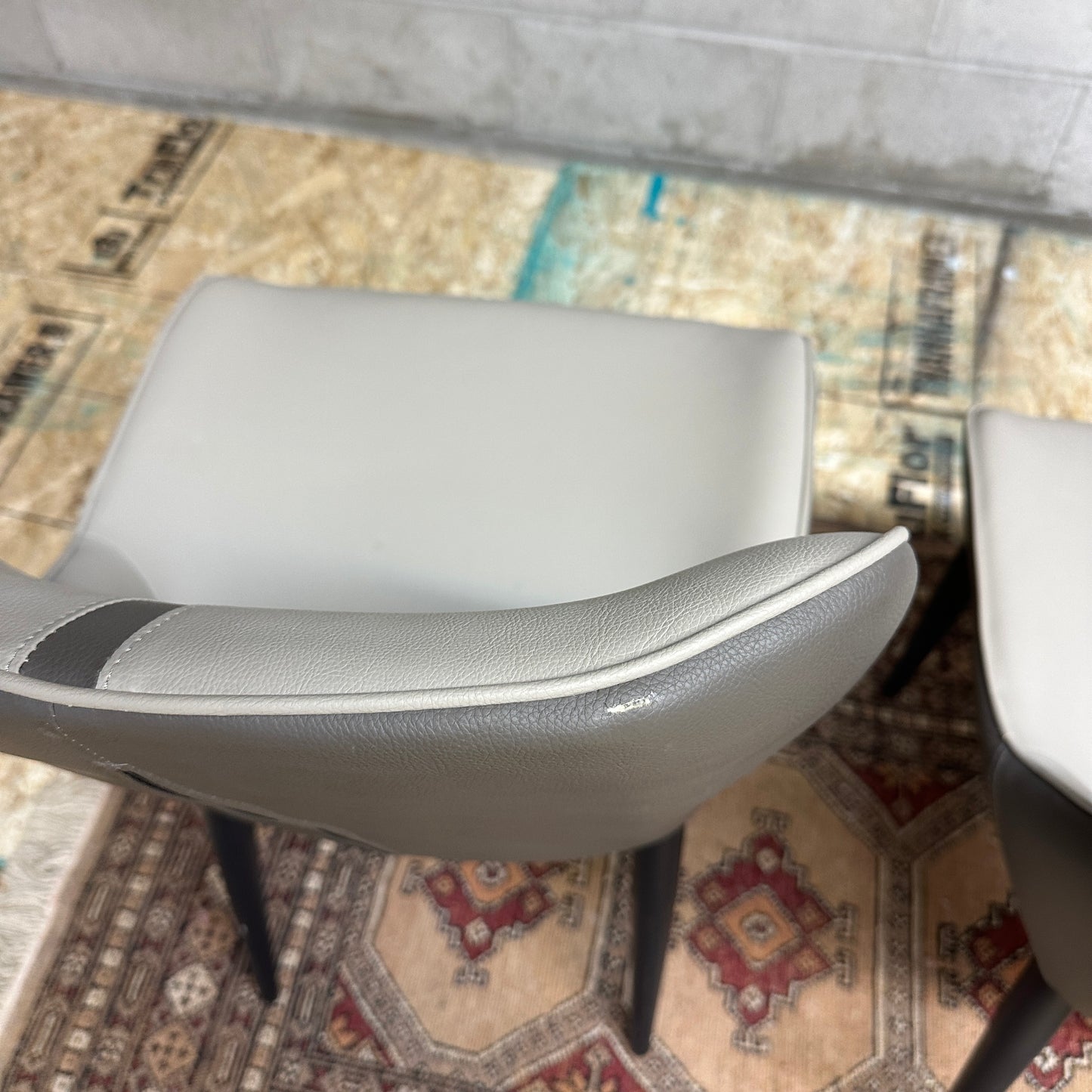 Modern Faux Leather Dining Chairs (x2)