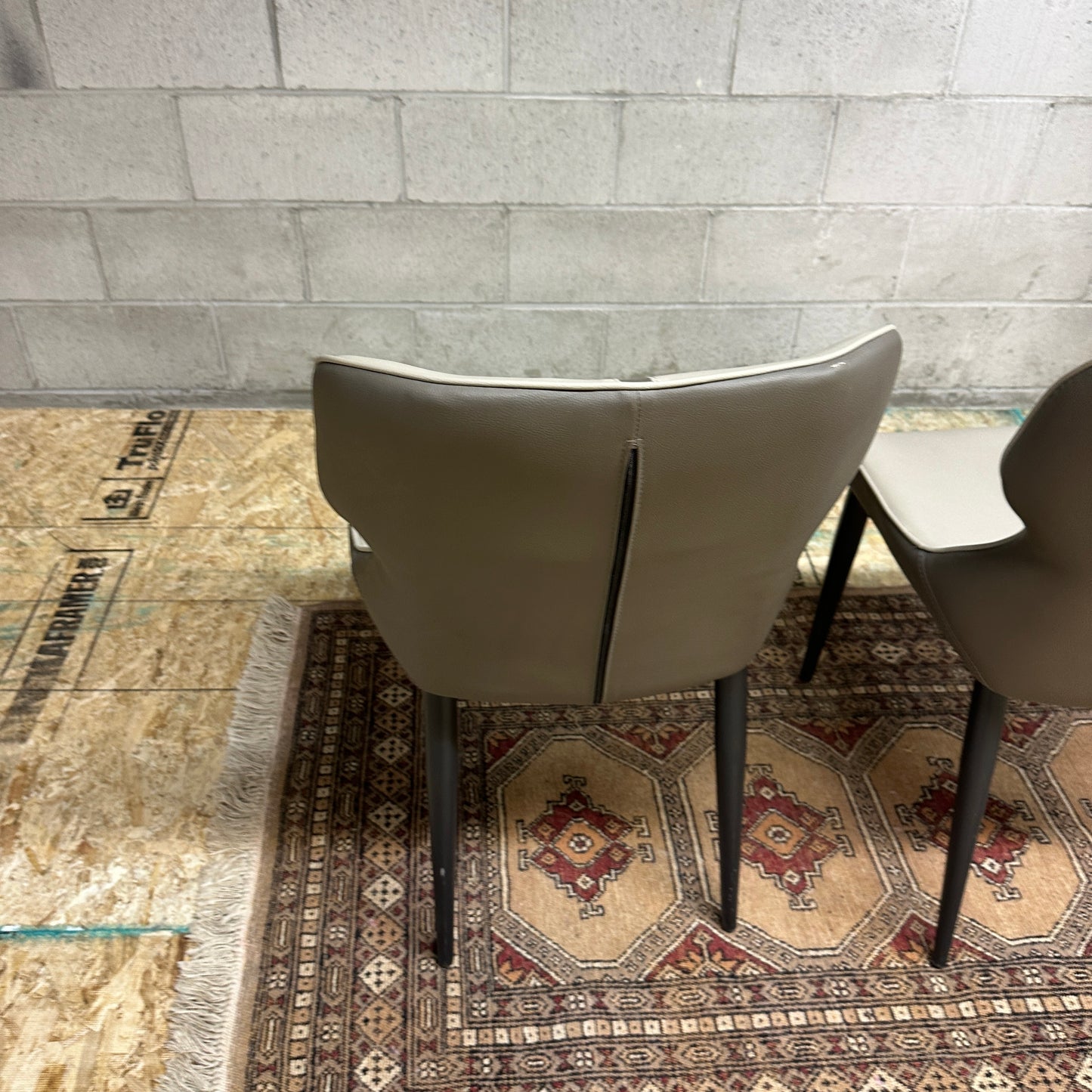 Modern Faux Leather Dining Chairs (x2)