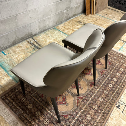 Modern Faux Leather Dining Chairs (x2)