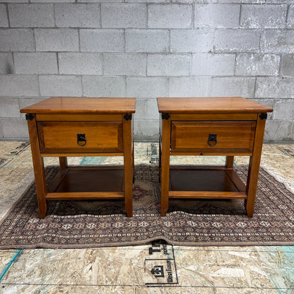 Pine Wood Nightstands (set of 2)