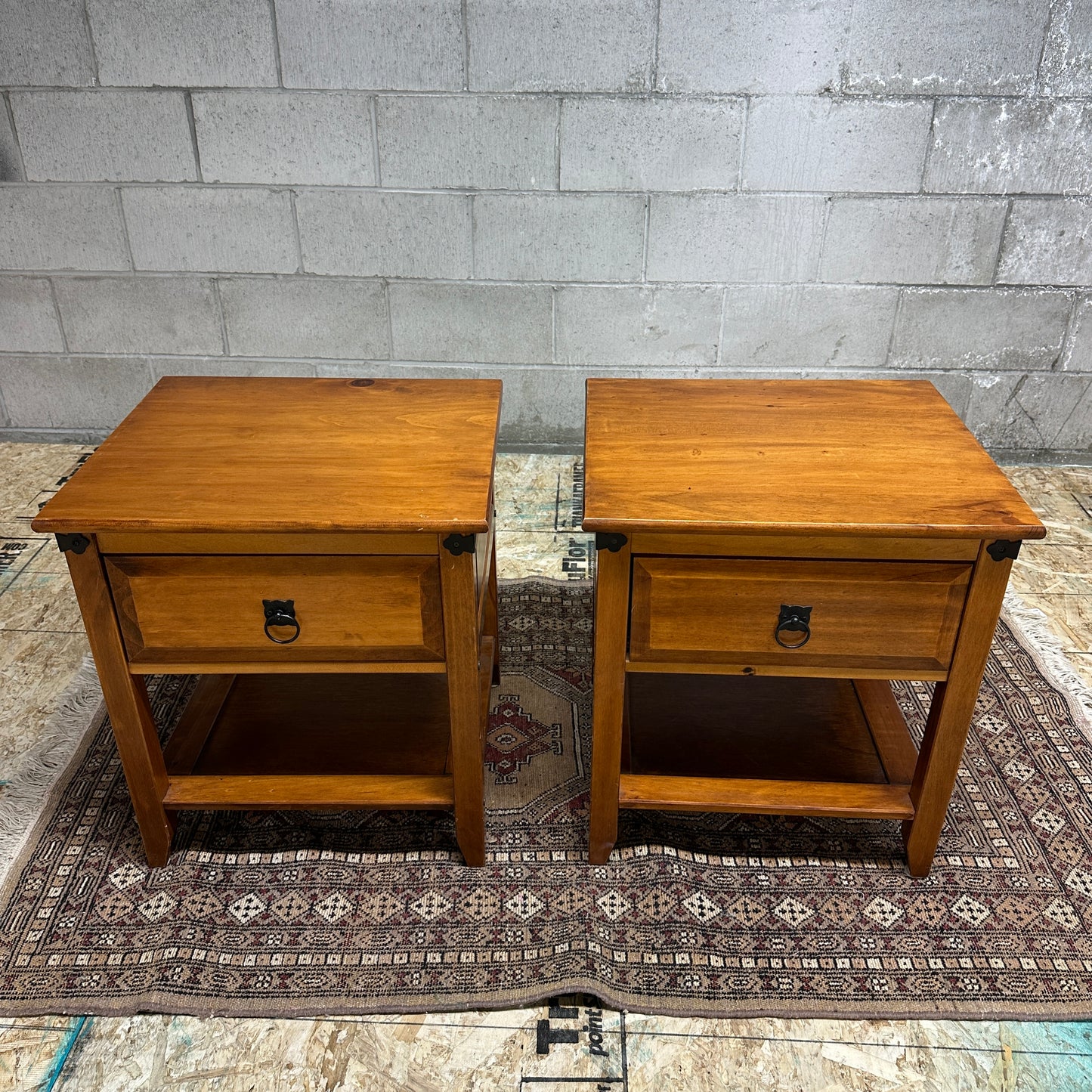 Pine Wood Nightstands (set of 2)