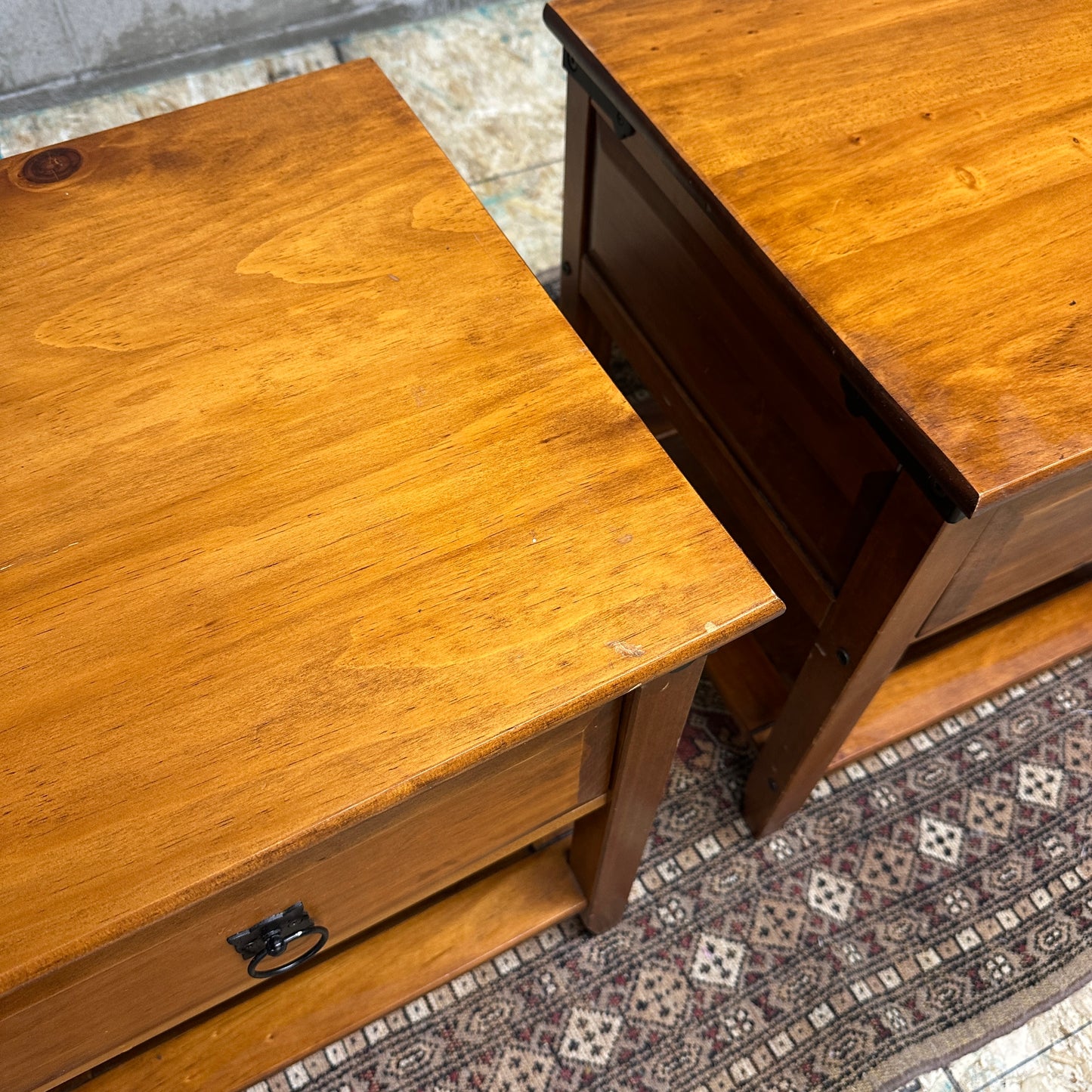 Pine Wood Nightstands (set of 2)