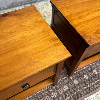 Pine Wood Nightstands (set of 2)