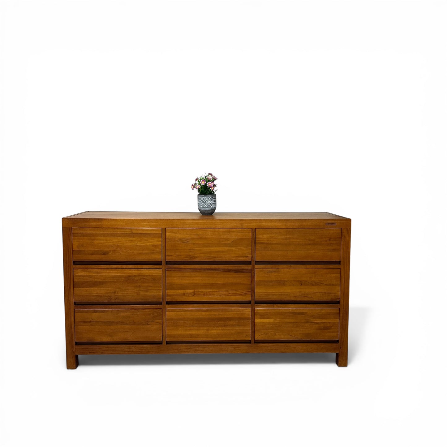 Klass 9 Drawers Solid Teak Dresser