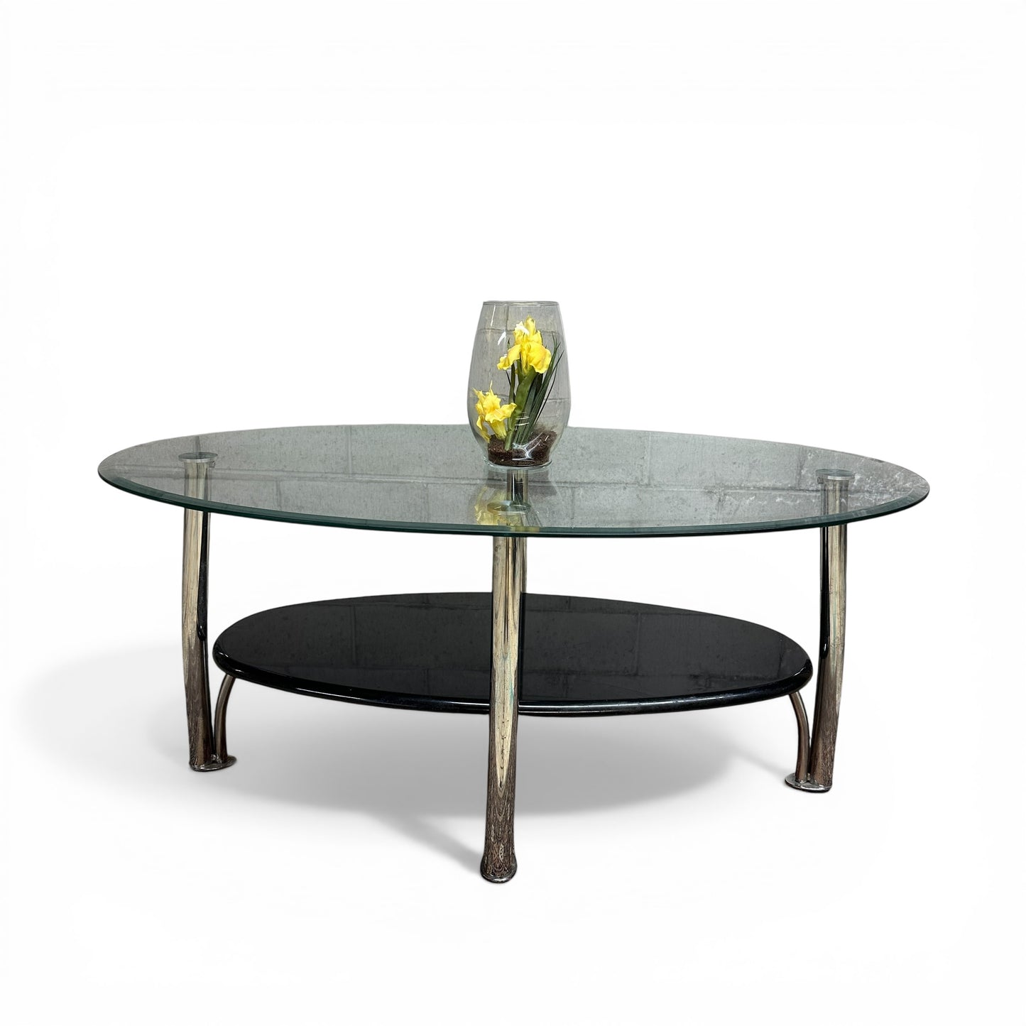 Glass Coffee Table in Chrome
