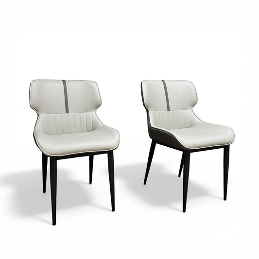 Modern Faux Leather Dining Chairs (x2)