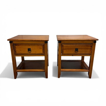Pine Wood Nightstands (set of 2)