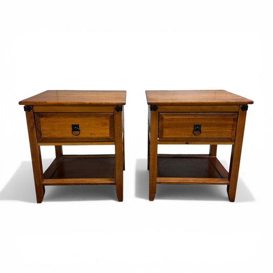 Pine Wood Nightstands (set of 2)