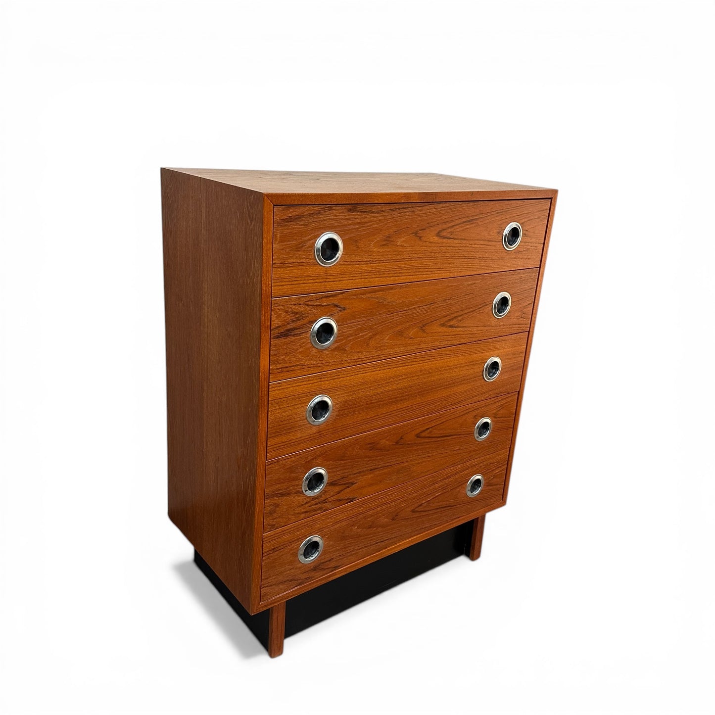 Mid-Century Modern Teak 5 Drawers Highboy Dresser