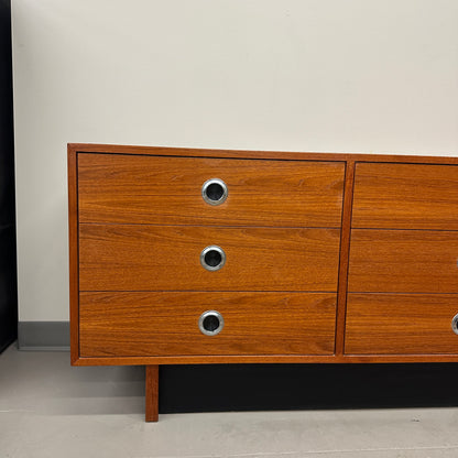 Mid-Century Modern Teak 9 Drawers Dresser