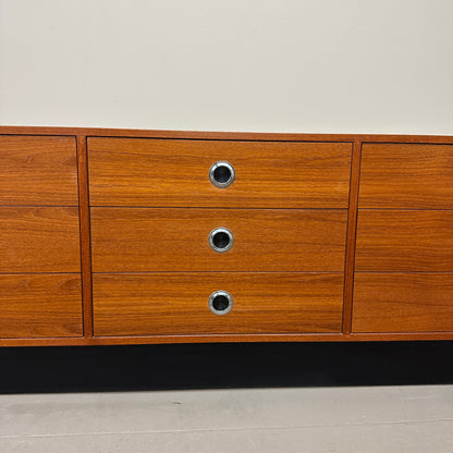 Mid-Century Modern Teak 9 Drawers Dresser