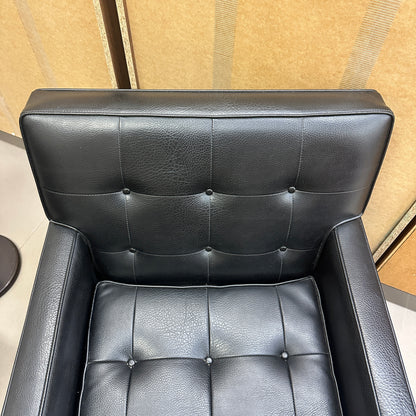 Vintage MCM Tufted Sofa Leather Look + Lounge Chair