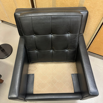 Vintage MCM Tufted Sofa Leather Look + Lounge Chair