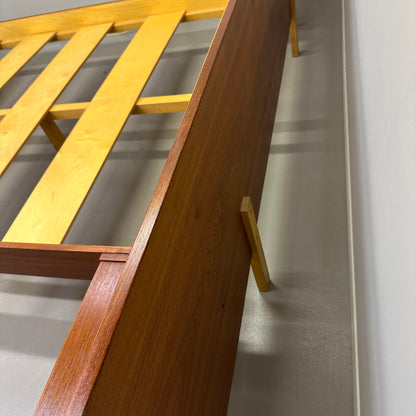 Mid-Century Modern Teak Bed w/ Floating Nightstands