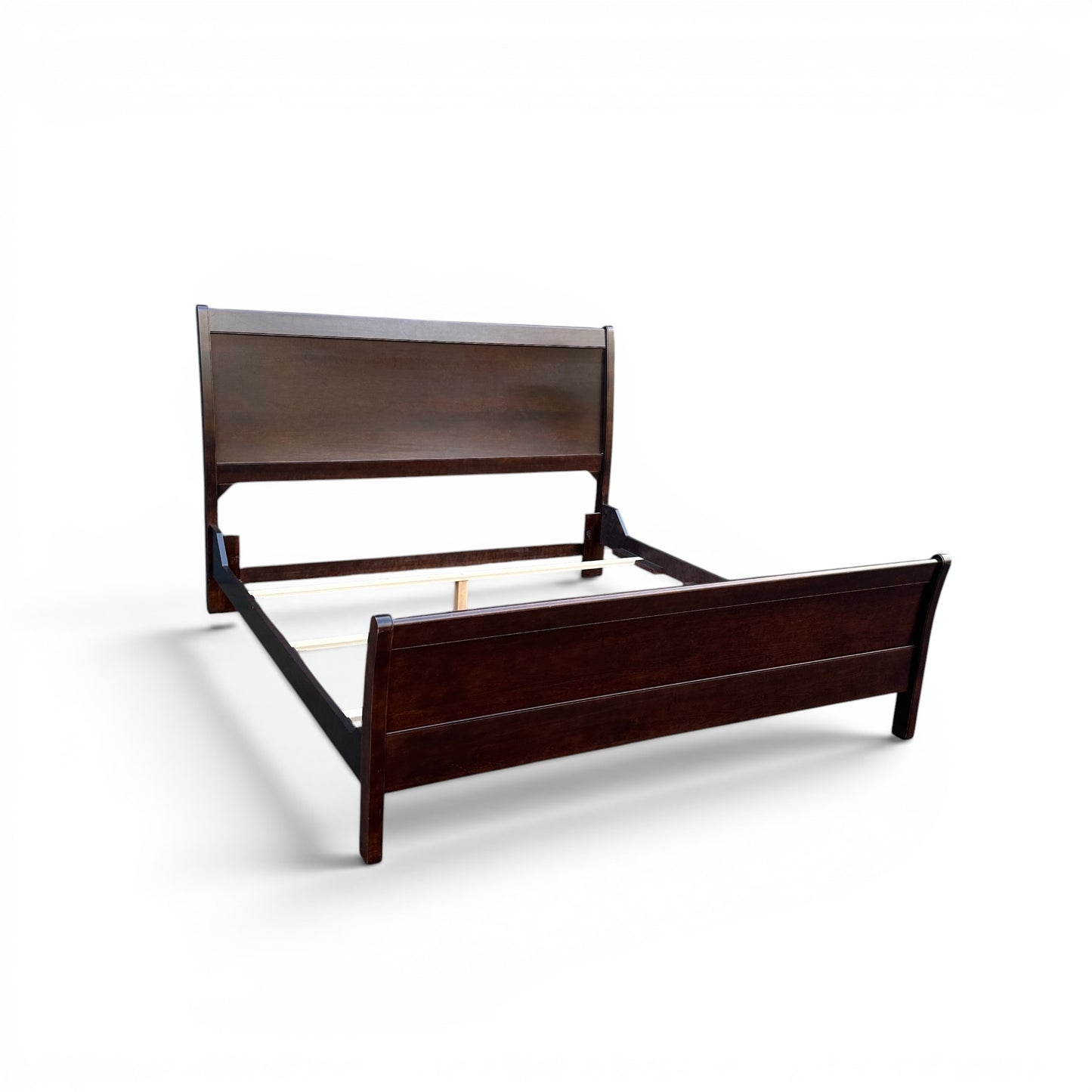 Solid Wood Dark Brown King Size Bed