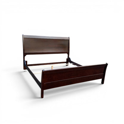 Solid Wood Dark Brown King Size Bed