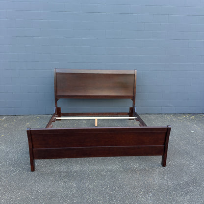 Solid Wood Dark Brown King Size Bed