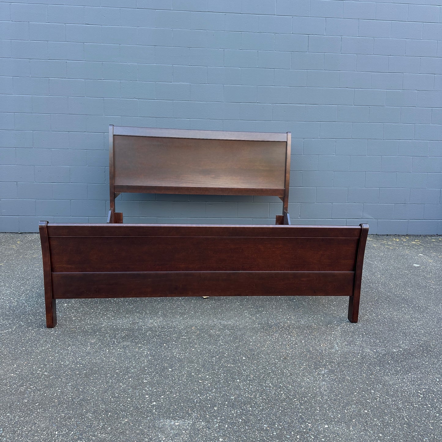 Solid Wood Dark Brown King Size Bed