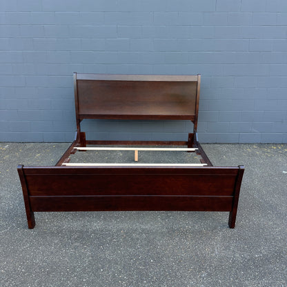 Solid Wood Dark Brown King Size Bed