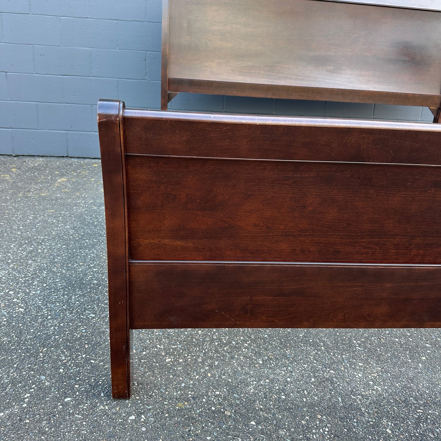 Solid Wood Dark Brown King Bed and Box Springs