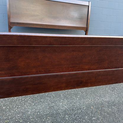 Solid Wood Dark Brown King Bed and Box Springs