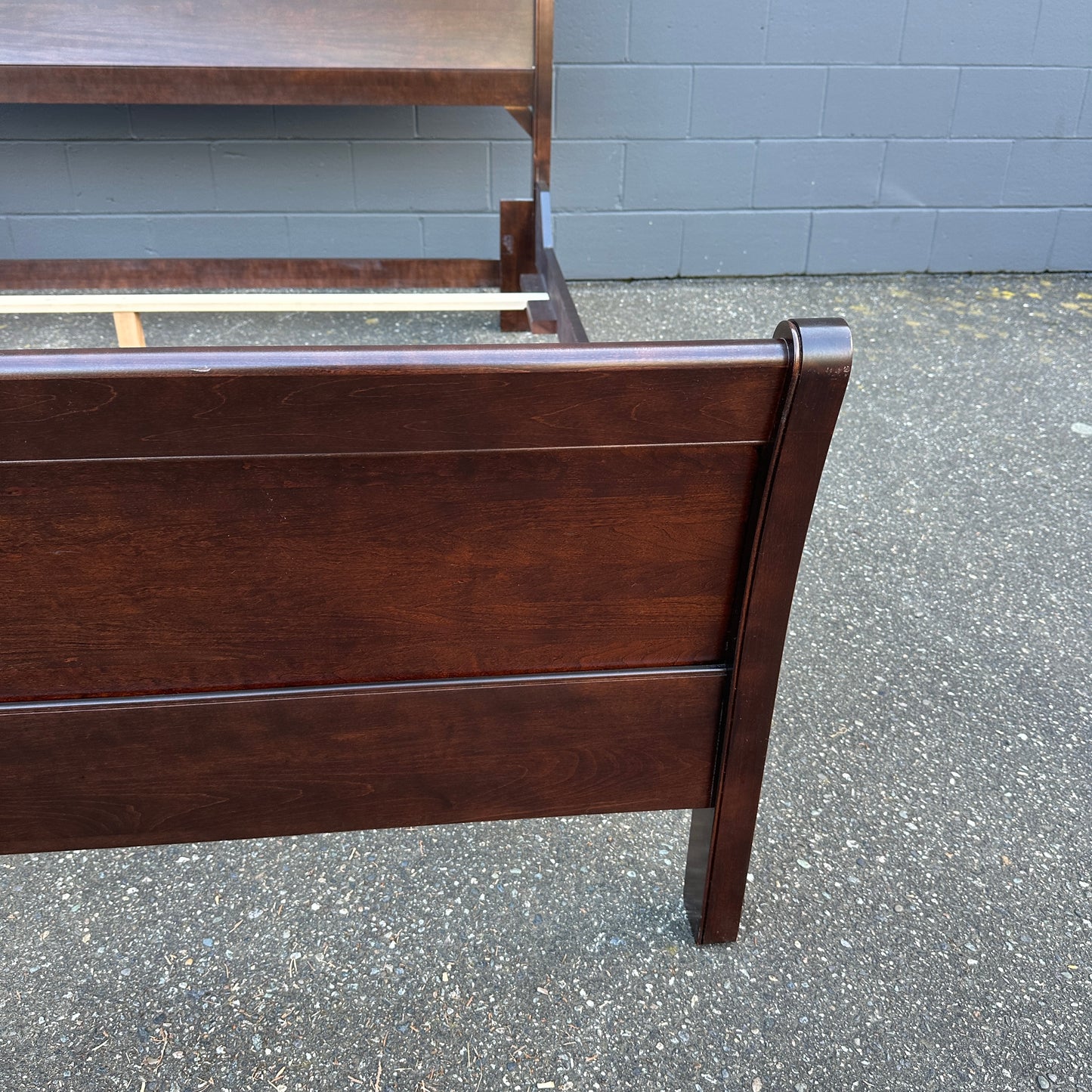 Solid Wood Dark Brown King Size Bed
