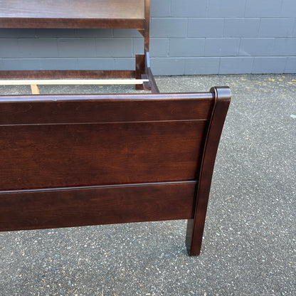 Solid Wood Dark Brown King Size Bed