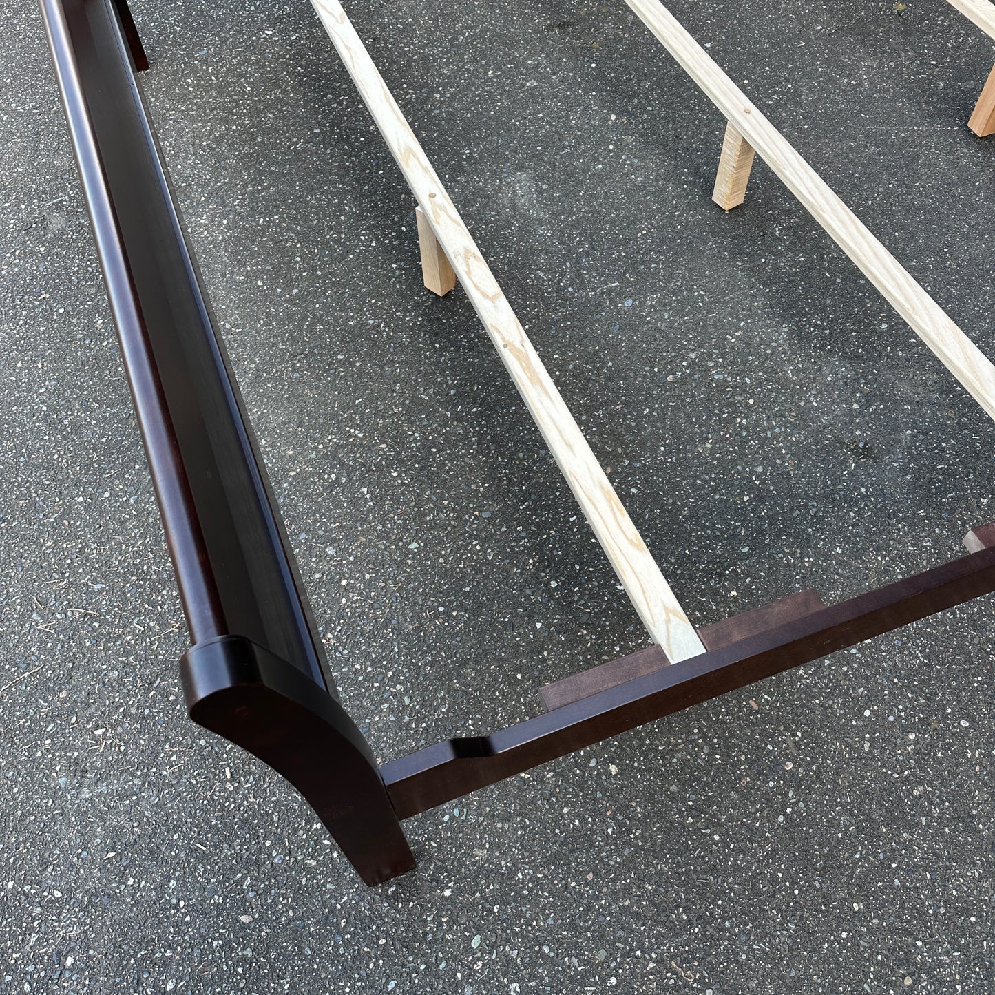 Solid Wood Dark Brown King Size Bed